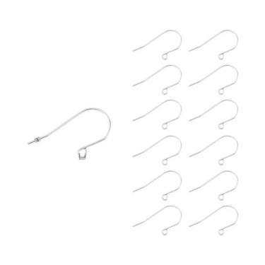 Imagem de Ganchos De Brinco De Aço Titânio 0.8mm 100pcs Hipoalergênicos Com Furo