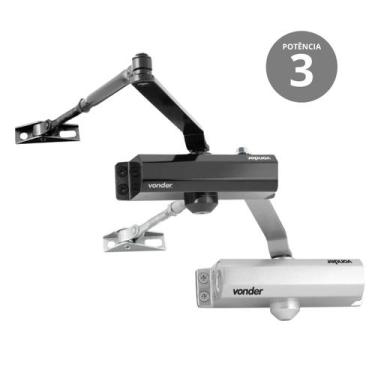 Imagem de Mola aérea para porta preta ou prata potência 3 VONDER, Preta