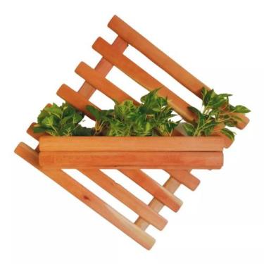 Imagem de Floreira De Parede Madeira Jardim Porta Vasos Maciça Cambará - Luze De