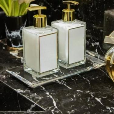 Imagem de Bandeja Luxo Acrílico Bisotê Design Elegante Para Lavabo