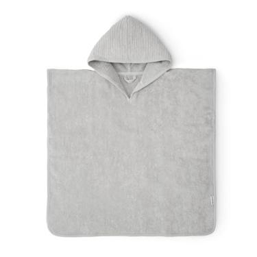 Imagem de Ehrenkind Poncho de toalha com capuz infantil - Roupão de banho 100% algodão orgânico para meninos e meninas, macio e absorvente, certificado Oeko-Tex, tamanho único, cinza claro, perfeito para banho