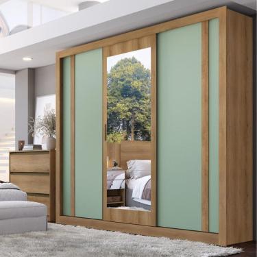 Imagem de Guarda Roupa Casal com Espelho 3 Portas de Correr Ibiza THB