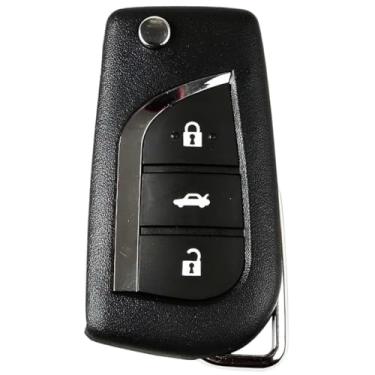 Imagem de Chave Canivete Controle Remoto Alarme Automotivo 3 Botões Linha Toyota Yaris Etios Hatch Sedan Hilux SW4 Corolla Corolla Cross
