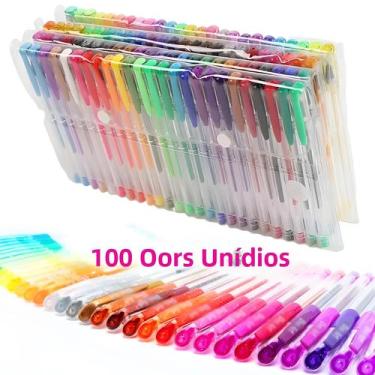 Imagem de Conjunto De 100 Canetas Gel Coloridas 5-100pcs Para Cartões De Colorir