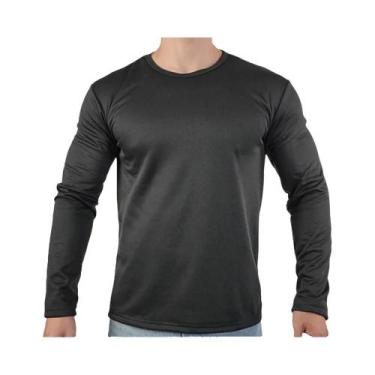 Imagem de Camiseta Térmica Masculina De Inverno Com Manga Longa E Forro De Fleec