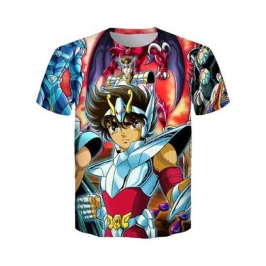 Imagem de Camiseta De Manga Curta Estilo Harajuku 3D Impressão De Anime Saint Se