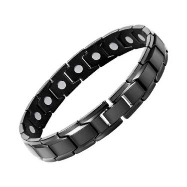 Imagem de Pulseira Esportiva Masculina De Aço Titânio Com Terapia Magnética, Des