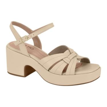 Imagem de Sandália Meia Pata Beira Rio Feminina Salto Alto Grosso Plataforma Conforto Original (Ostra, BR, Adulto, Numérico, 38)