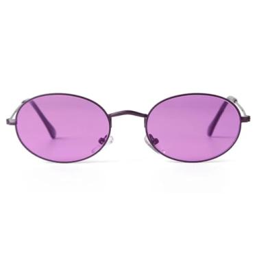 Imagem de Óculos de Sol Retrô Masculino Feminino Filme Lentes Rosa e Vermelhas Armação de Metal Óculos de Sol Vintage Feminino UV(11)