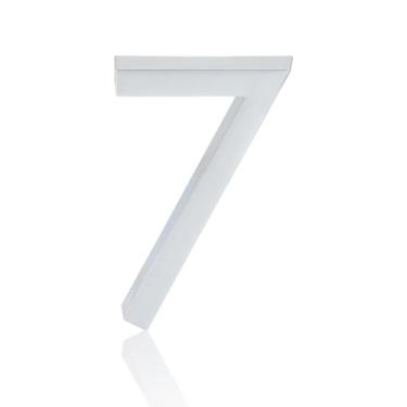 Imagem de NumRealm Números de casa, letras de números de caixa de correio 3D à prova d'água, endereço externo autoadesivo, jardim, apartamento, hotel, prata (7)