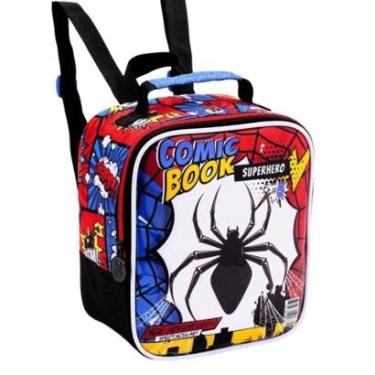 Imagem de Lancheira Térmica Escolar Infantil Homem Aranha Spider Man Comic Book Denlex-Unissex