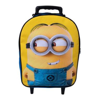 Imagem de Mochila Escolar Minions Carrinho Menino Azul - DB