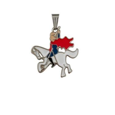 Imagem de Pingente Imagem São Jorge 3 cm Metal Niquelado - Bialluz