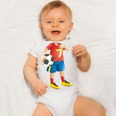 Imagem de Body Manga Curta Techmalhas Cristiano Ronaldo 7 Futebol-Unissex