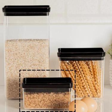 Imagem de Pote Hermético Retangular Lumini Black 580ml Paramount