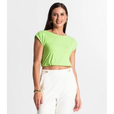 Imagem de Blusa Feminina Manga Curta Rovitex Verde, M, Verde