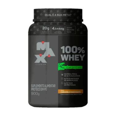 Imagem de 100 Whey Ramon Dino Pote 900g Max Titanium, Caramelo