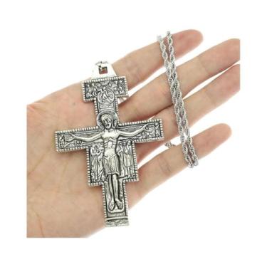 Imagem de Colar Vintage Com Cruz De São Francisco De Assis, Crucifixo Católico, 