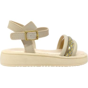 Imagem de Sandália Infantil Menina Dia a Dia Passeio Escola Com Detalhes Metalizados e Strass  Kidy 440-0025