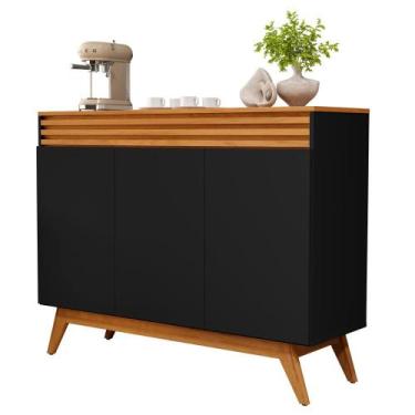 Imagem de Aparador Buffet Florence com Pés de Madeira Maciça - BASOTO BRASIL, Pr