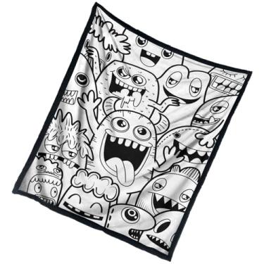 Imagem de Cobertor para colorir – Colcha macia e quente de 139 x 127 cm | Cobertor lavável para adultos – para meninas, mulheres, adolescentes, cama, sofá, casa, quarto, piquenique, acampamento, Natal, inverno