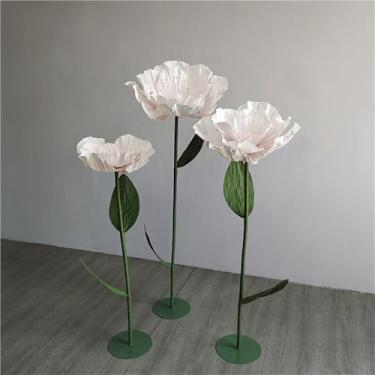 Imagem de Flores Artificiais Gigantes - Conjunto de 3 Enormes Expositores Florais para Fundo de Casamento, Decoração de Festa, Adereços de Fotografia - Decoração Perfeita para Eventos