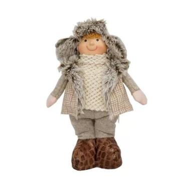 Imagem de Boneco de Pelúcia Menino Natalino Enfeite de Natal 30cm - Gici Christm