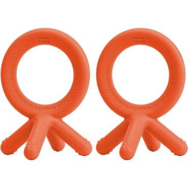 Imagem de Comotomo Baby Silicone Teether Orange, pacote com 2