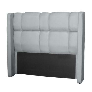 Imagem de Cabeceira Para Cama De Casal Tania Linho Cinza Idf Decor Cinza