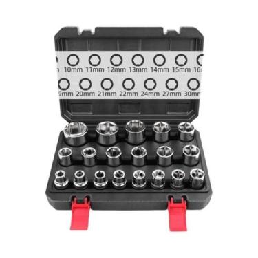 Imagem de Conjunto De Soquetes De Impacto S2 Preto 1/2" Drive 8-36mm 19/21 Peças