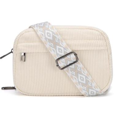 Imagem de Bolso bandolera MAXTOP de pana con correa desmontable beige