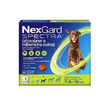 Imagem de Antipulgas, Carrapatos e Vermífugo para Cães de 7,6 a 15 Kg 1 Comprimido NexGard Spectra