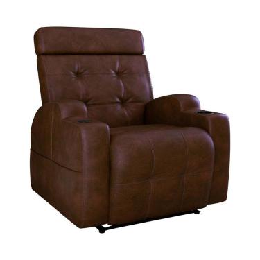 Imagem de Poltrona Reclinável Do Papai Automática Com Usb E Porta Copos Cherokee Sintetico Whisky Matrix Sintetico Rustico Whisky