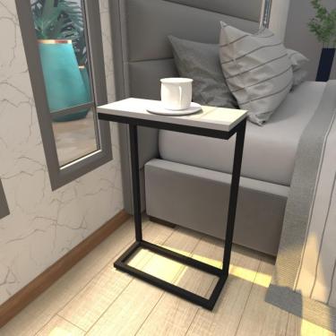 Imagem de Mesa De Cabeceira Industrial Cinza Mdf Canto Quarto Mesas De Cabeceira Mesinha Cabeçeira Cabiceira