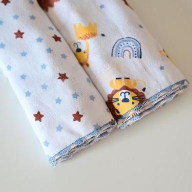 Imagem de Toalha Fralda com 02 Unidades Bublim 30cm x 35cm, Leão Azul, Não aplic