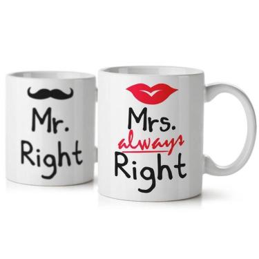Imagem de Jogo De Canecas Casados Mr. And Mrs. Right