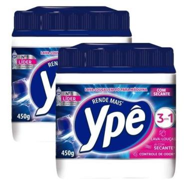 Imagem de 2 Detergente Maquina De Lava Louças Ypê Pó 18 Lavagens 450G - YPE