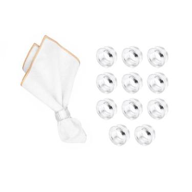 Imagem de Porta Guardanapo Anel Redondo Transparente Mesa Posta 12un - CASACHA