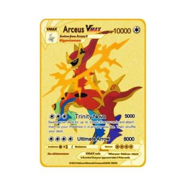 Imagem de Cartão Metálico Pokémon De 10.000 Pontos Arceus Charizard Mewtwo Vmax 