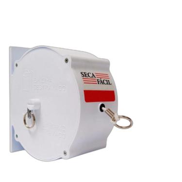 Imagem de Varal Recolhível Retrátil De Parede 30M Branco Seca Fácil