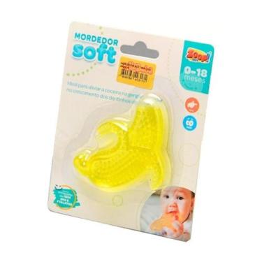 Imagem de Mordedor Soft Banana Infantil Macio Atóxico P/ Bebê - Elka - Zoop Toys