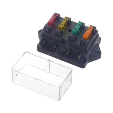 Imagem de Caixa De Fusíveis Automotiva 12V 24V Com 4, 6, 8 Ou 12 Vias, Caixa De 