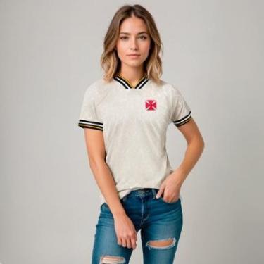 Imagem de Camisa Vasco Retrô 1974 Campeão Brasileiro Jacquard Feminina-Feminino