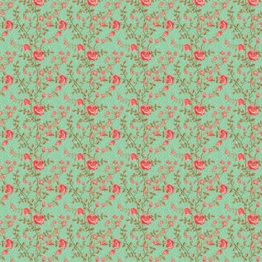 Imagem de Papel De Parede Floral Flores Rosas Vermelhas Verde Adesivo