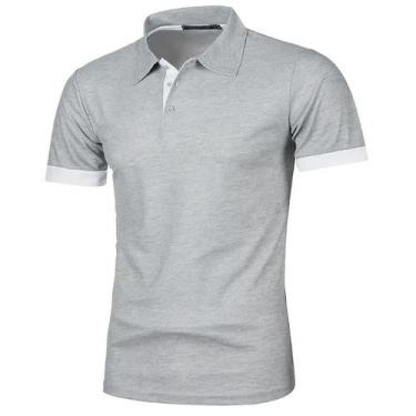 Imagem de Camisa Polo Masculina Leve de Manga Curta - Cor Sólida - Ideal para Ve