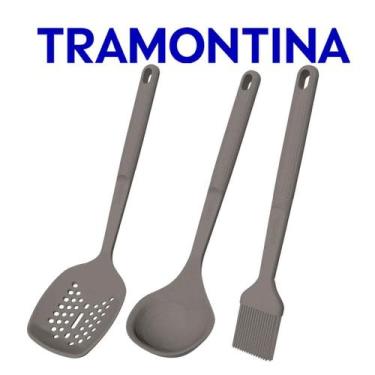 Imagem de Jogo De Utensílios Tramontina Softta Em Silicone 3 Peças Escumadeira  