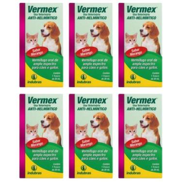 Imagem de Kit com 6 indubras vermex frasco 20ml
