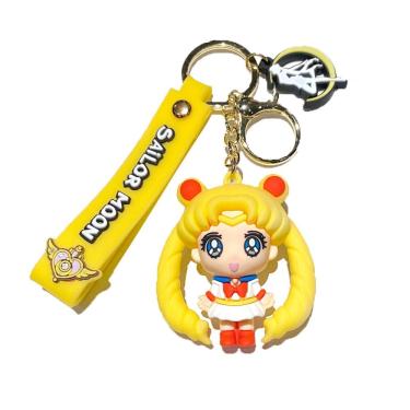 Imagem de Chaveiro Sailor Moon Usagi Tsukino, boneco amarelo em PVC
