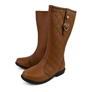 Imagem de Bota Infantil Cano Alto Coturno Menina Fleca Matelassê Lançamento, Mar