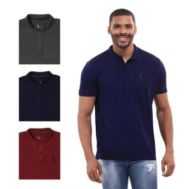 Imagem de Kit 4 Camisa Polo Masculina Elegante Dia a Dia Piquet-Masculino